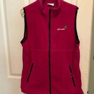 Woman’s Girl Scout Leader Pink Fleece Vest size L